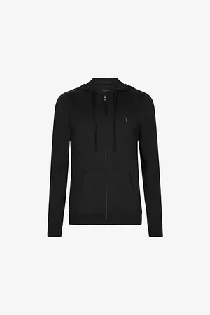 AllSaints Mens Brace Zipped Organic Cotton-Jersey Hoody