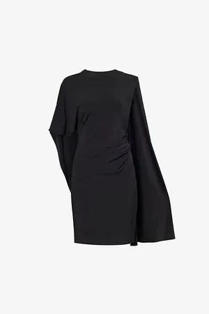 Stella McCartney Womens Cape Ruched Stretch-Woven Mini Dress
