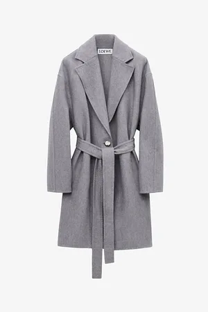 Loewe Womens Pebble Belted-Waist Wool and Cashmere Coat