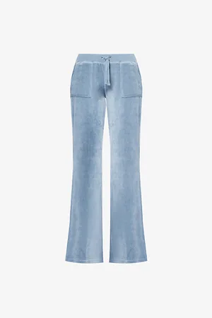Juicy Couture Womens Caisa Flared-Leg Velour Jogging Bottoms