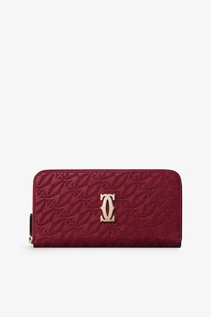 Cartier Womens C De International Zipped Leather Wallet