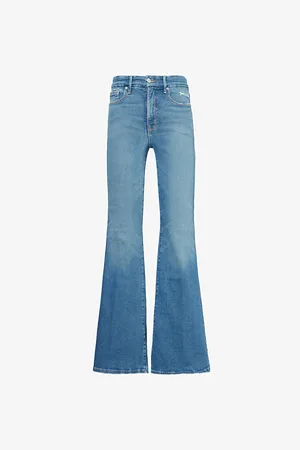 GOOD AMERICAN Womens Good Legs Flare-Leg Slim-Fit Stretch-Denim Jeans