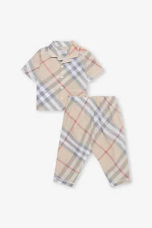 Burberry Collar Elasticated-Waistband Cotton Pyjama Set 6-18 Months