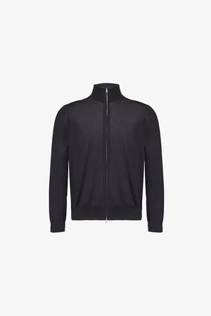 Dunhill Mens High-Neck Knitted Regular-Fit Cashmere Cardigan