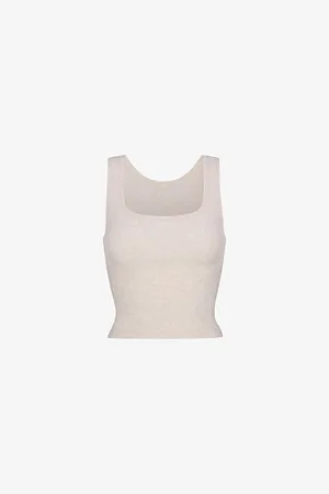 SKIMS Womens Ribbed Scoop-Neck Cotton-Jersey Tank Top