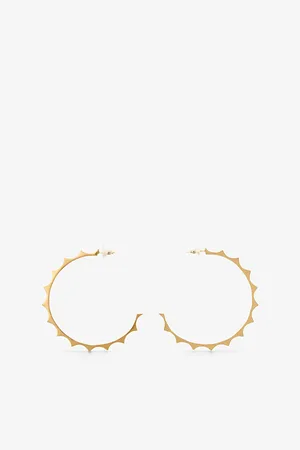 Maje Womens Spiky Gold-Plated Brass Hoop Earrings