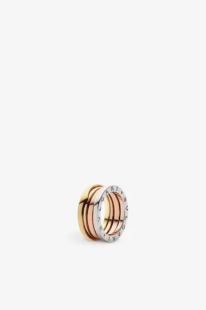 Bvlgari Womens B.Zero1 Four-Band 18ct White, Rose, Yellow-Gold Ring