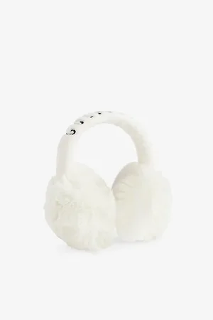 Goldbergh Womens Brand-Embroidered Faux-Fur Earmuffs