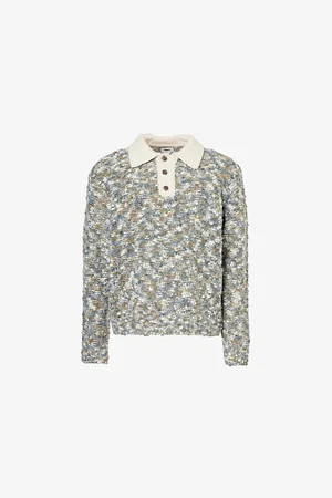 Obey Mens Reuben Polo-Collar Relaxed-Fit Knitted Jumper