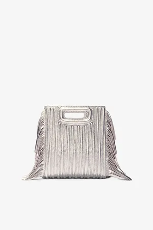 Maje Womens Padded Mini Metallic-Leather Shoulder Bag