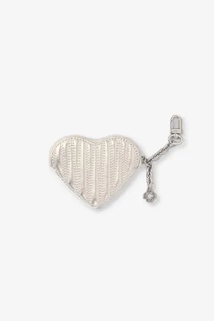 Maje Womens Heart Zipped Metallic-Leather Pouch