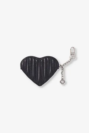Maje Womens Heart Zipped Metallic-Leather Pouch