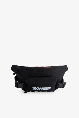 Balenciaga Womens Skiwear Brand-Print Woven Bum Bag
