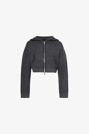 Self-Portrait Womens Embellished Cropped Knit Hoody
