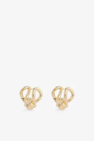 Bottega Veneta Womens Knot Gold-Plated Silver Earrings
