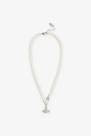 Vivienne Westwood Womens Lucrece Faux-Pearl Orb Brass Necklace