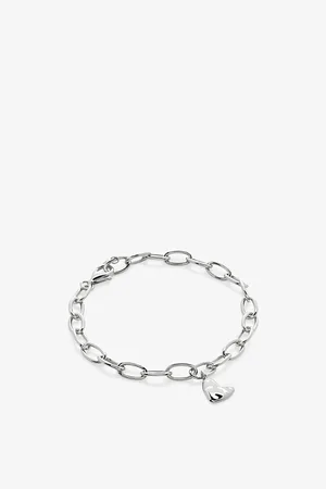Monica Vinader Womens Heart-Shaped Sterling-Silver Bracelet