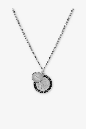 MIANSAI Mens Saint Christopher Pendant 925 Sterling-Silver Necklace
