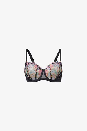Panache Womens Liza Balcony Embroidered Stretch-Lace Bra