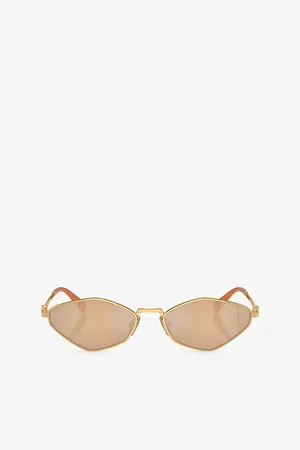 Miu Miu Womens Mu 56Zs Irregular-Shape Metal Sunglasses