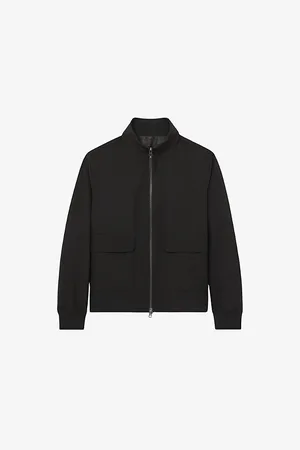 Reiss Mens Rufus Funnel-Neck Zip Woven Jacket