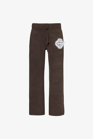 The Couture Club Mens Emblem Straight-Leg Stretch-Knit Jogging Bottoms