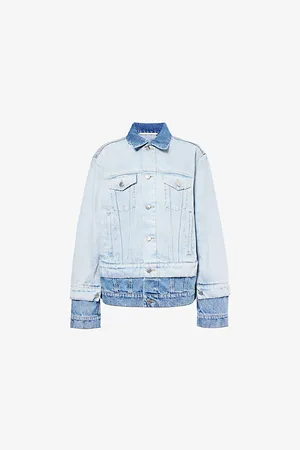 Stella McCartney Womens Contrast-Panel Regular-Fit Denim Jacket