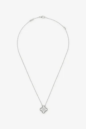 Van cleef Vintage Alhambra White-Gold and 0.48ct Diamond Necklace
