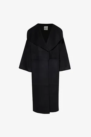Totême Womens Signature Wrap-Over Wool-Blend Coat