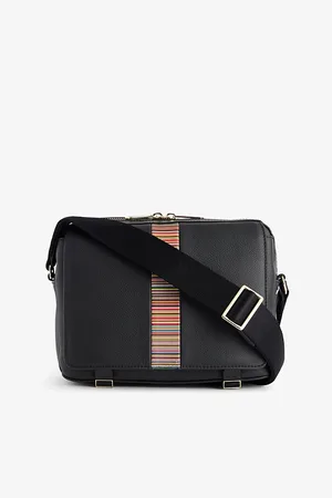 Paul Smith Signature Stripe Leather Messenger Bag