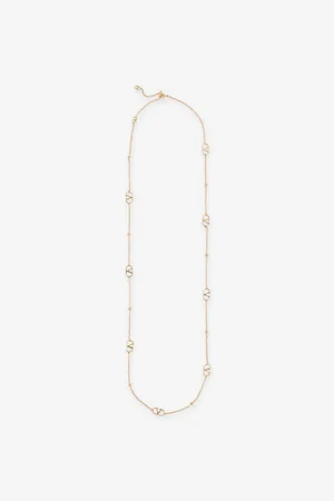 VALENTINO GARAVANI Womens Vlogo Repeat Long Brass Necklace