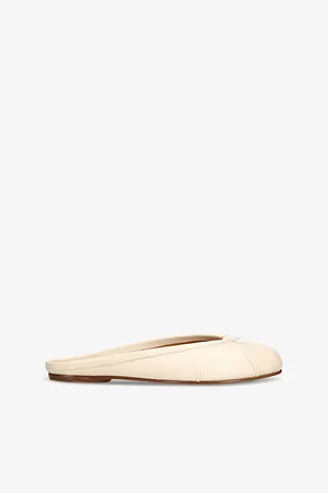 Maison Margiela Womens Tabi Split-Toe Leather Ballet Flats