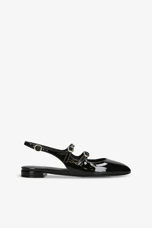 Stuart Weitzman Womens Benni Slingback Patent-Leather Mary Jane Shoes