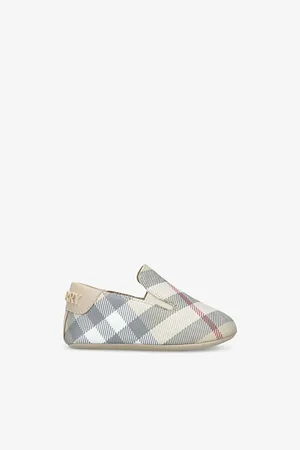 Burberry Baby Marple Check-Print Woven Crib Shoes