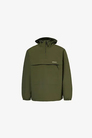 Carhartt Mens Hooded Zip-Pockets Relaxed-Fit Woven Jacket