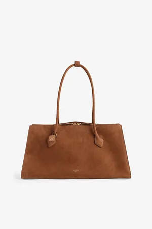 Alaïa Womens Le Teckel Shiny-Grained Leather Tote Bag