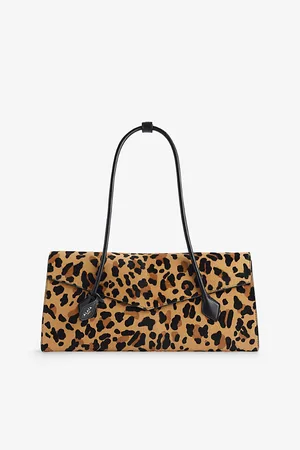 Alaïa Womens Le Teckel Leopard-Pattern Flap Leather Tote Bag