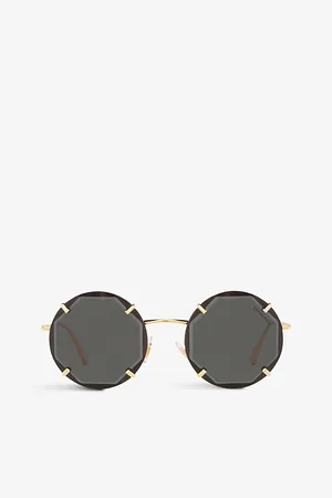 Tiffany & Co. Womens Tf3091 Round-Frame Metal Sunglasses