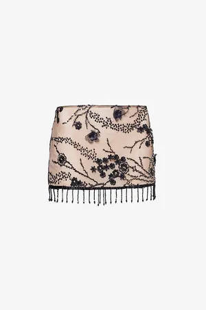 Jaded London Womens Ellora Beads-And Sequin-Embellishment Woven Mini Skirt