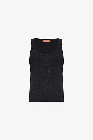 Missoni Womens Scoop-Neckline Metallic Knit Tank Top