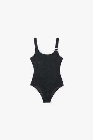 The Kooples Womens x Luz Pepa Scoop-Neck Textured Swimsuit