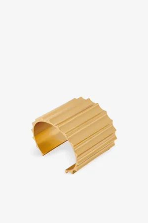 Maje Womens Wide Textured Gold-Tone Brass Cuff