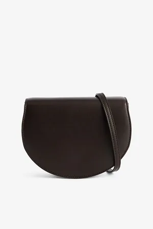 The Row Womens Canteen Mini Logo-Debossed Leather Cross-Body Bag