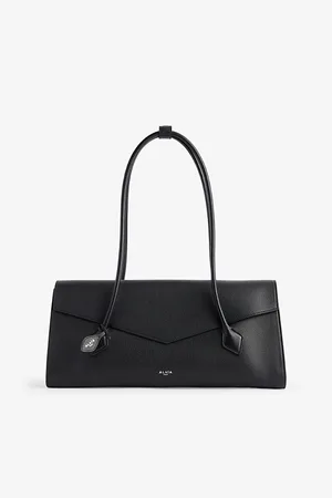 Alaïa Womens Le Teckel Flap Shiny-Grained Leather Tote Bag