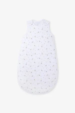 The Little White Company Reindeer-Print Cotton Sleeping Bag 0-6 Months