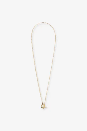 Burberry Womens Shield T-Bar -Plated Brass Necklace