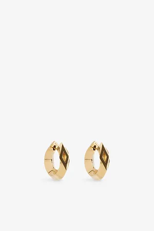Burberry Womens Hollow Small -Plated Sterling-Silver Hoop Earrings
