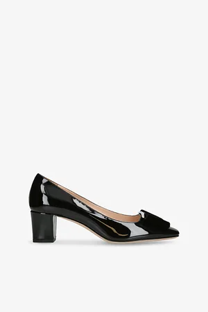 Tom Ford Womens Audrey Square-Toe Patent-Leather Courts