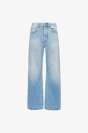 Acne Studios Womens 2021 Brand-Patch Straight-Leg High-Rise Denim Jeans