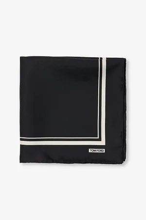 Tom Ford Mens Tonal-Frame Silk Pocket Square